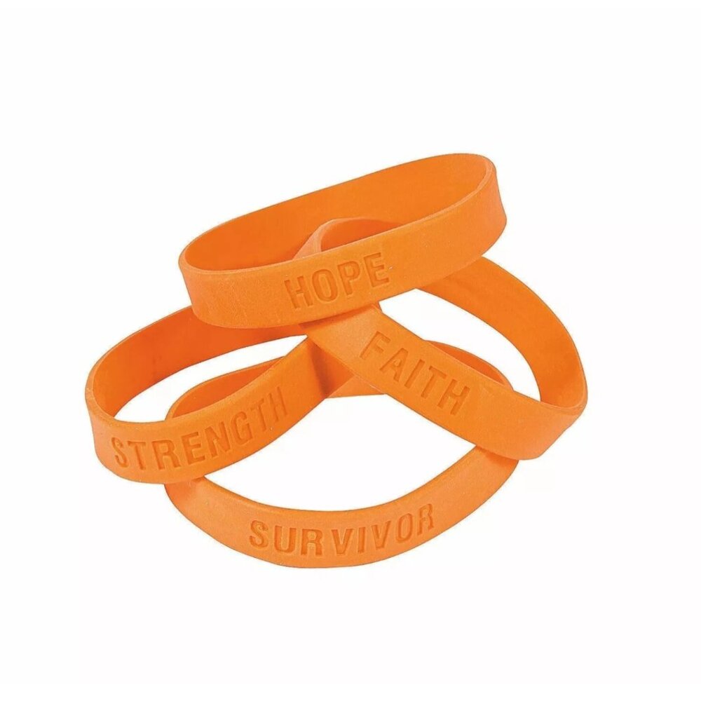 24 ~ Orange Awareness Bracelets ~ Rubber Bracelets ~ Orange Awareness